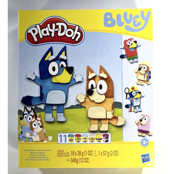 Play-Doh Bluey Make ‘n Mash Costumes Play Dough Set New Factory Sealed - Picture 1 of 7